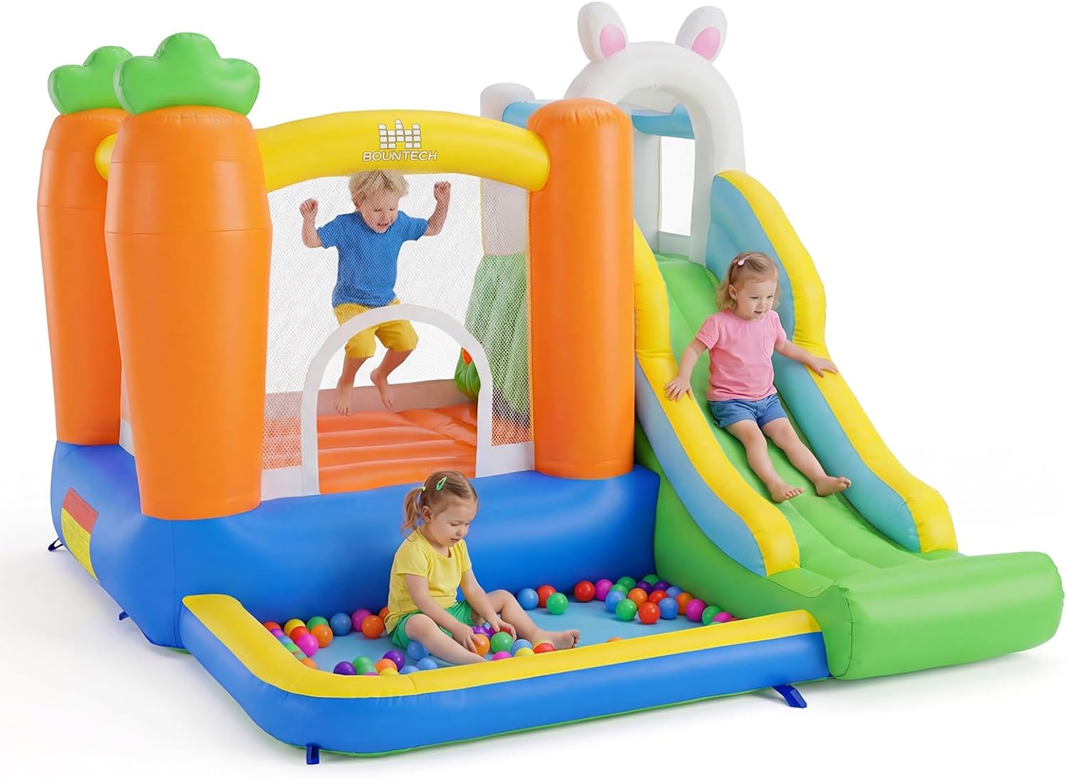 Kids Outdoor Basketball - Inflatable Bounce House with Ball Pit