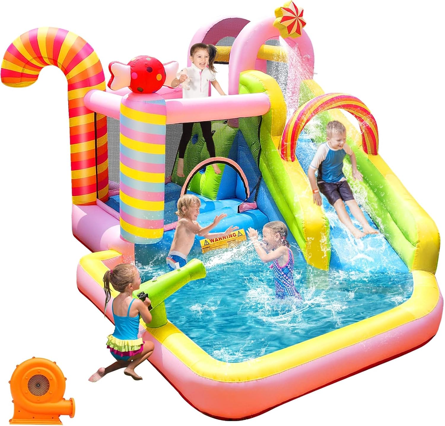 Kids Outdoor Basketball - Kids Inflatable Water Slide Bounce House,