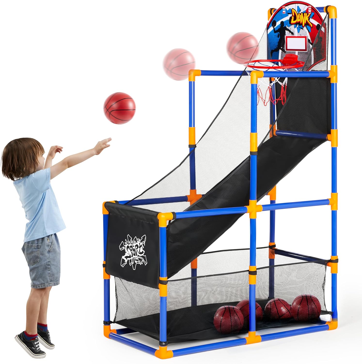 Kids Outdoor Basketball - Arcade Basketball Game Set with 4