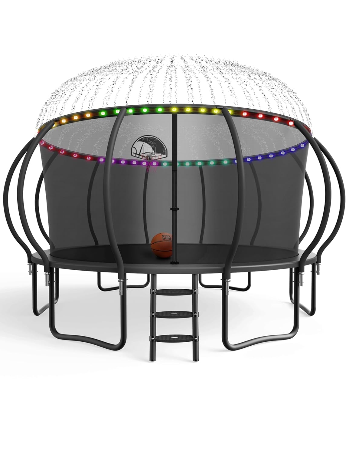 Kids Outdoor Garden Set - Large Outdoor Trampoline with Basketball Hoop