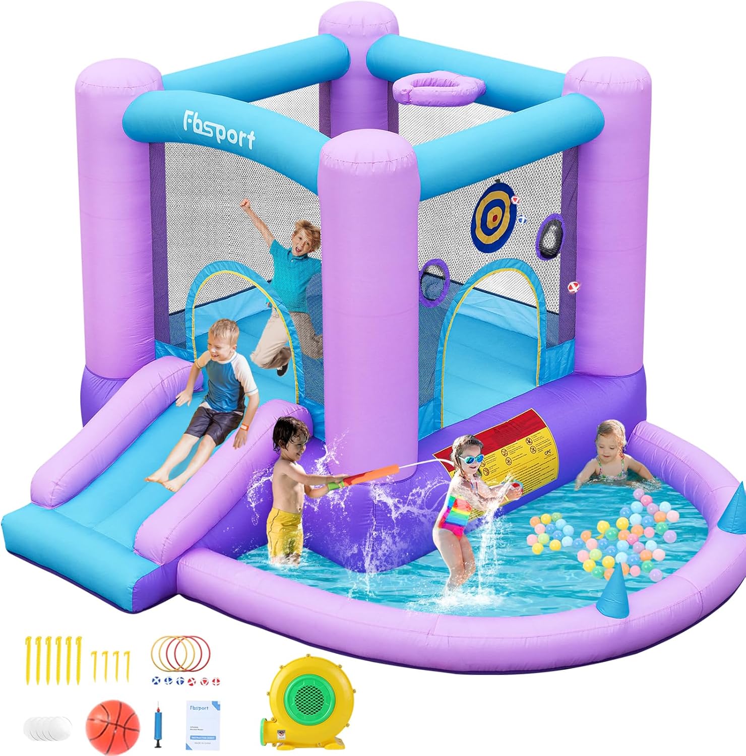 Kids Outdoor Basketball - Inflatable Bounce House for Kids Toddlers