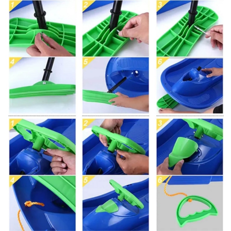 Kids Snow Sled With Steering W - Kids Unique Outdoor Toys avaliação e preço