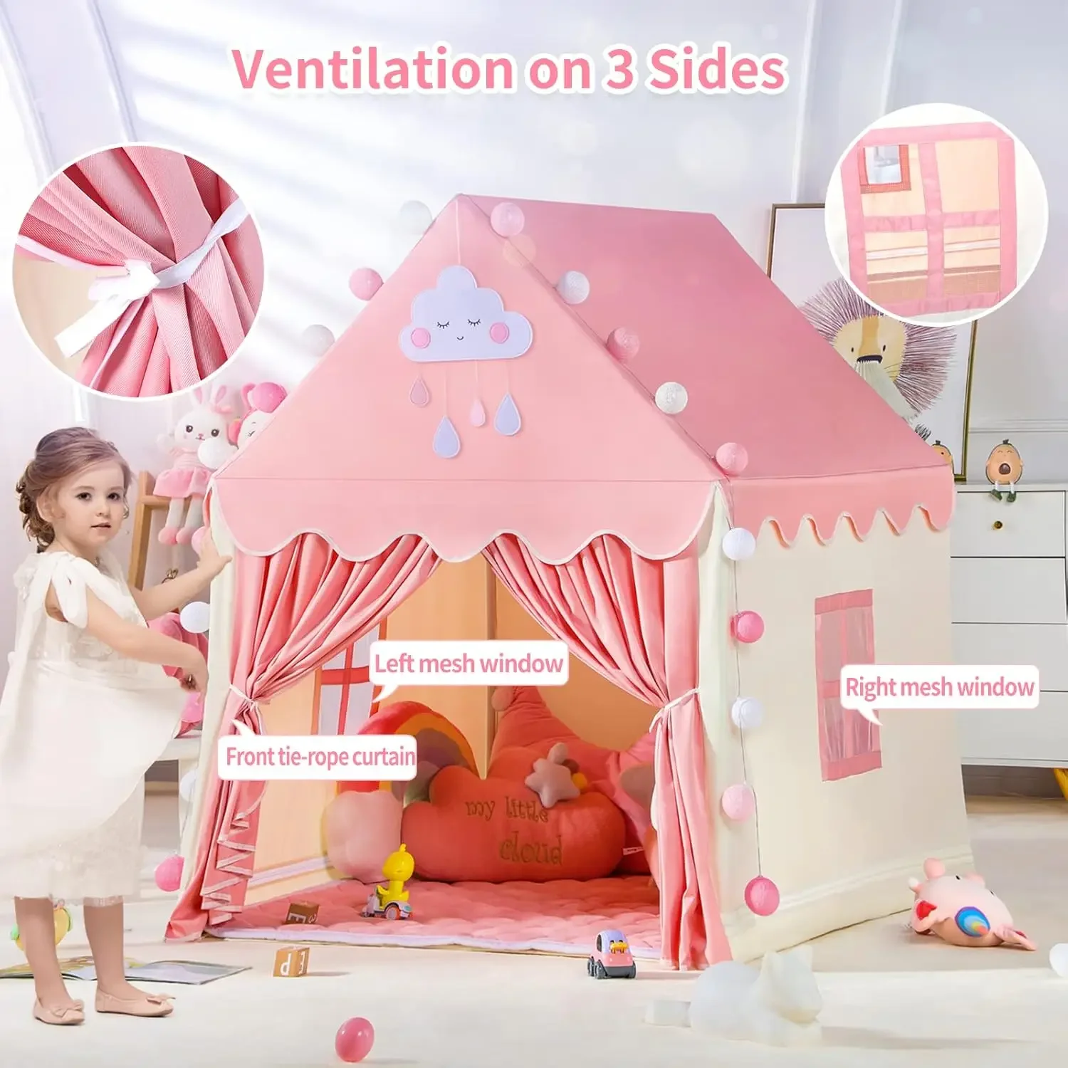Children Play Tent Princess Ca - Kids Outdoor House Accessories avaliação e preço