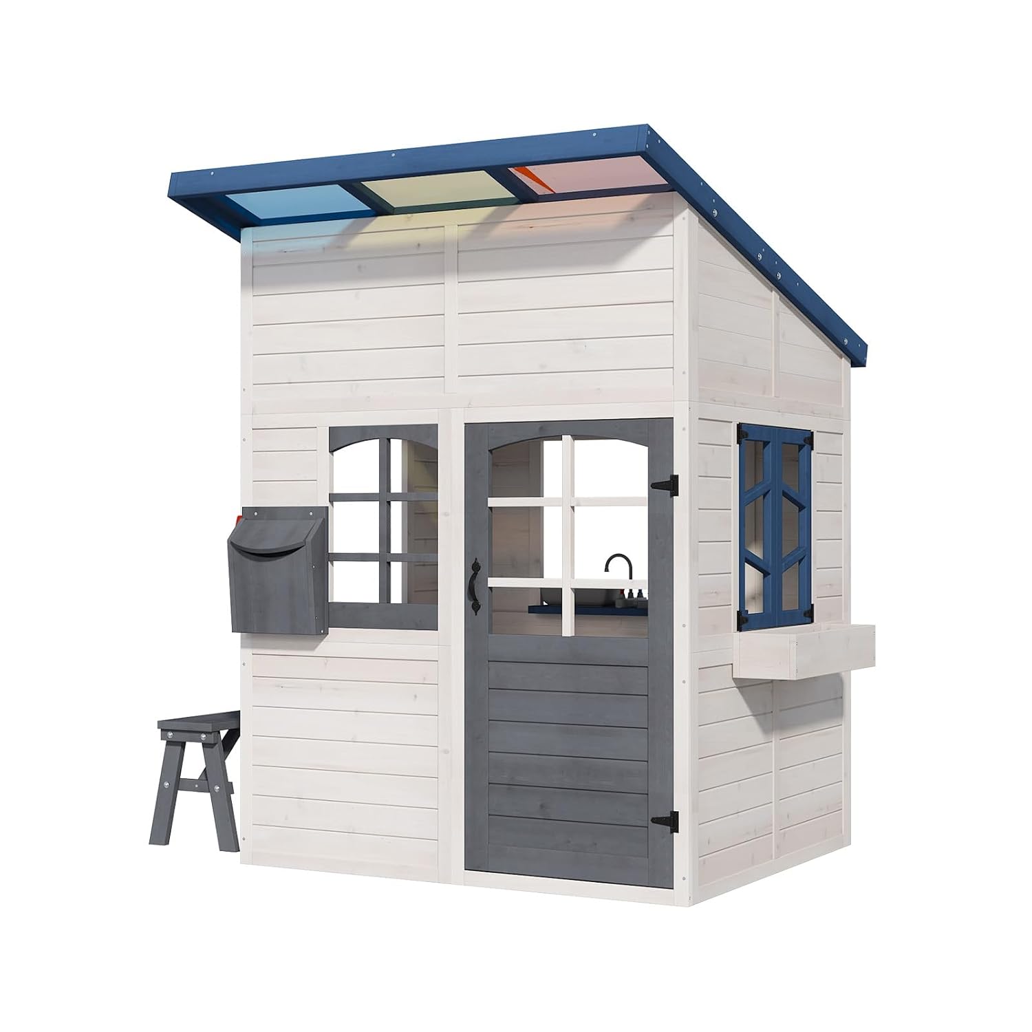 Wooden Kids Outdoor Playhouse  - Kids Outdoor Bench avaliação e preço
