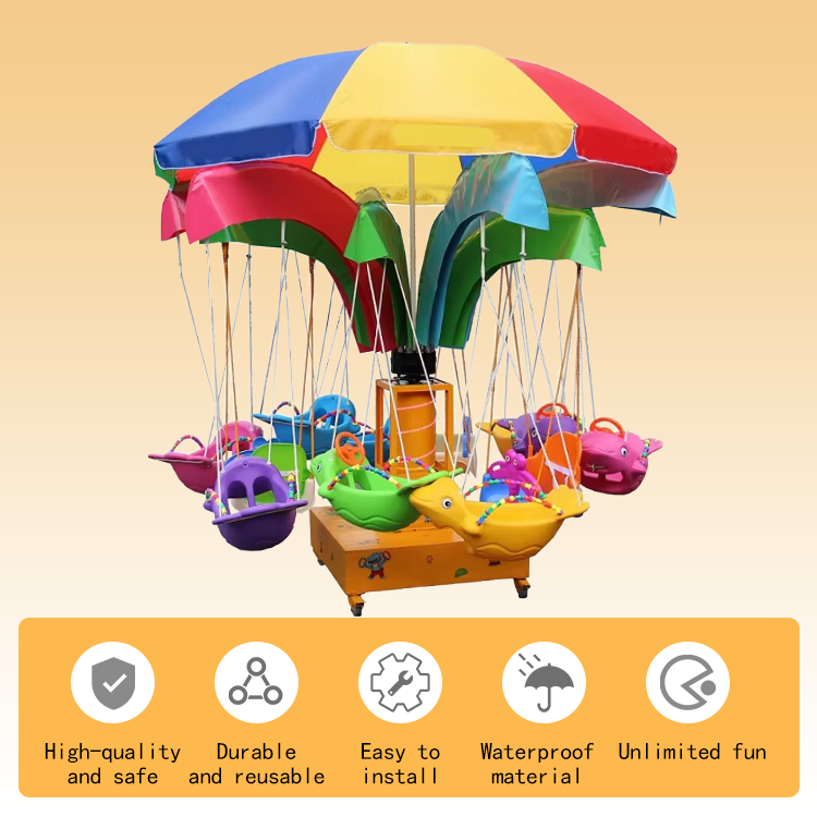 Mini Carousel Ride for Kids Ou - Kids Outdoor Swing avaliação e preço