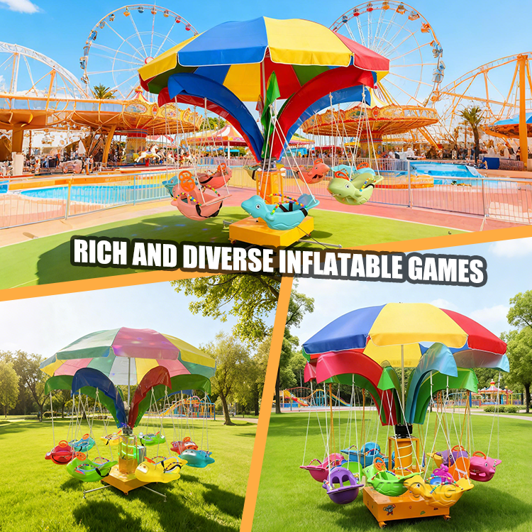 Mini Carousel Ride for Kids Ou - Kids Outdoor Swing avaliação e preço