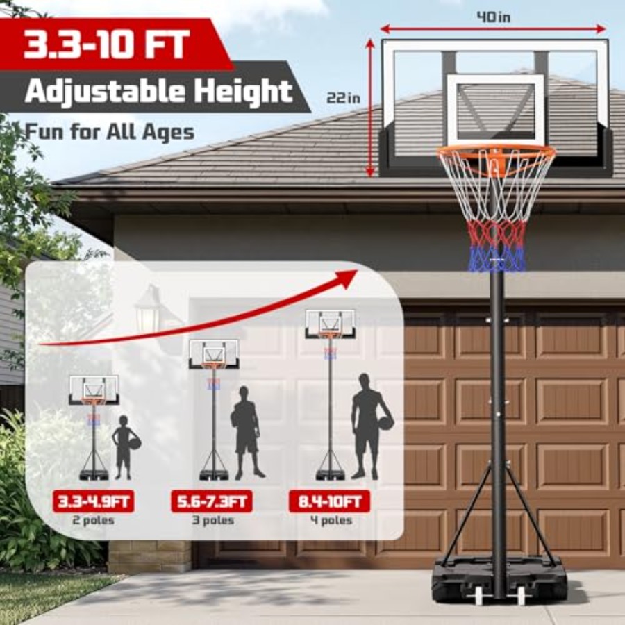 Outdoor basketball hoop 10FT w - Kids Outdoor Basketball avaliação e preço