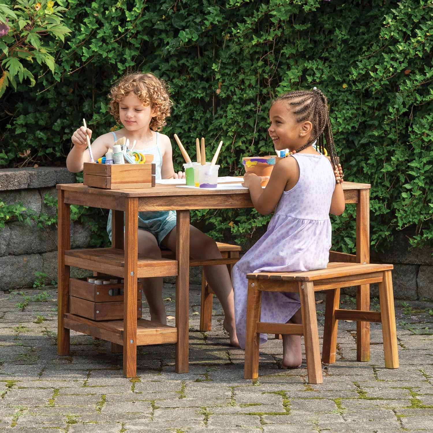 Kids Outdoor Table & Bench Set - Kids Outdoor Bench avaliação e preço