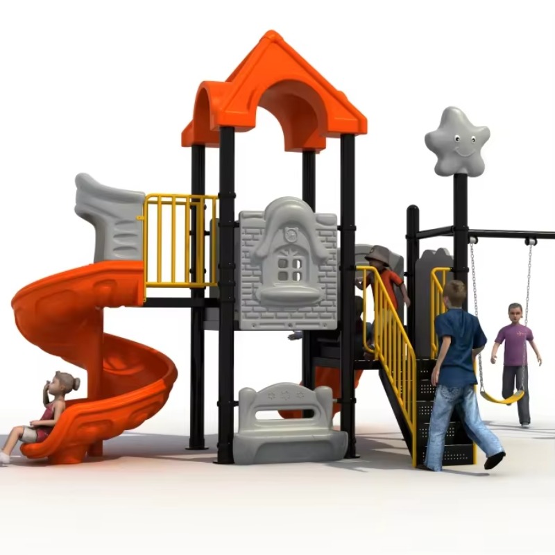 Outdoor Steel Plastic Swing Se - Kids Outdoor Garden Set avaliação e preço