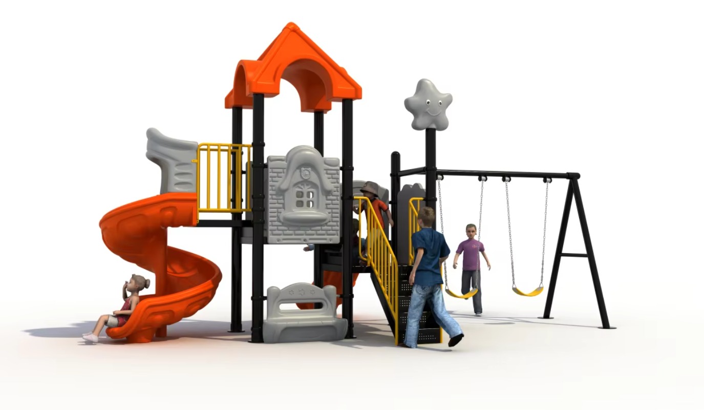 Outdoor Steel Plastic Swing Se - Kids Outdoor Garden Set avaliação e preço