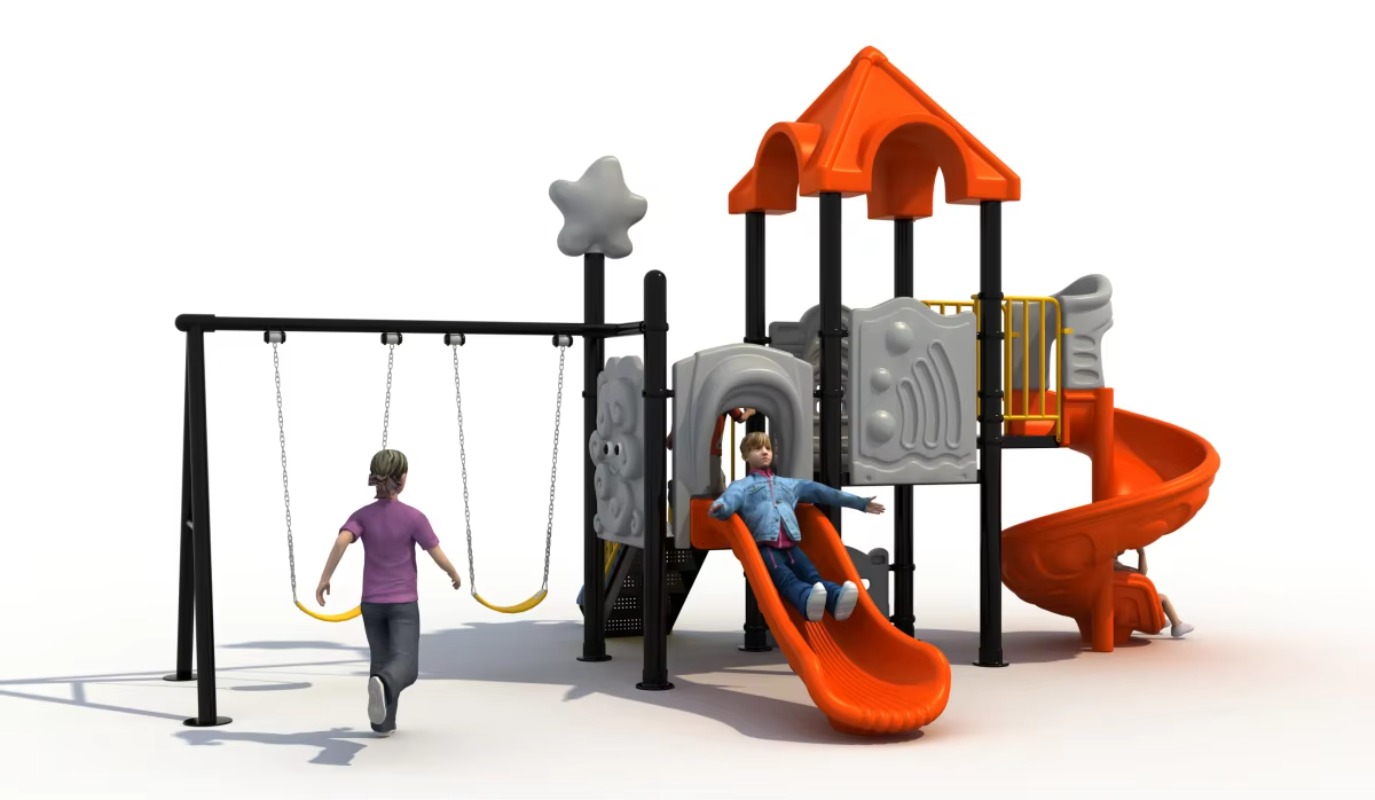 Outdoor Steel Plastic Swing Se - Kids Outdoor Garden Set avaliação e preço