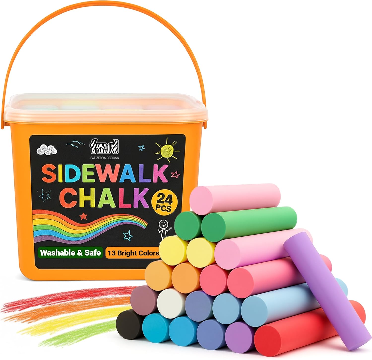 24 PCS Sidewalk Chalk for Kids - Kids Outdoor Chalkboard avaliação e preço