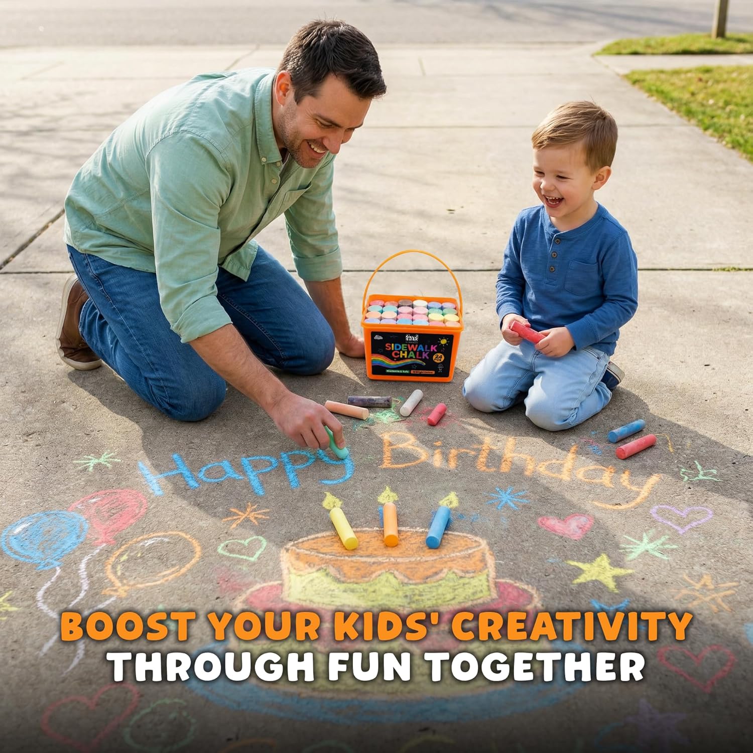 24 PCS Sidewalk Chalk for Kids - Kids Outdoor Chalkboard avaliação e preço