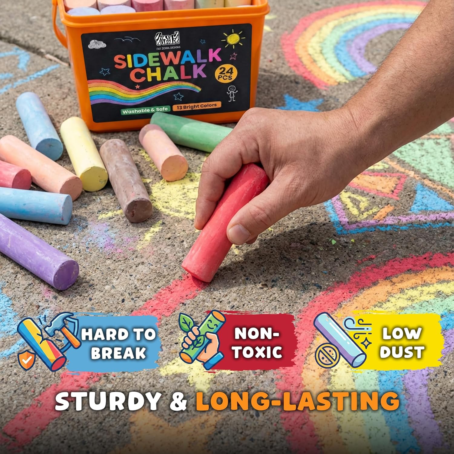 24 PCS Sidewalk Chalk for Kids - Kids Outdoor Chalkboard avaliação e preço
