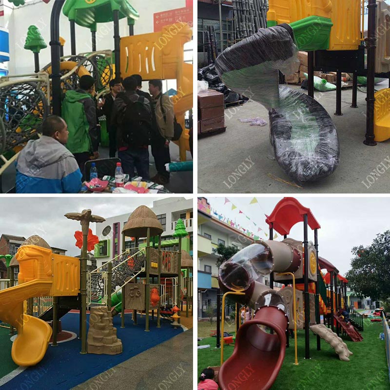 Commercial Plastic Slide 450x2 - Kids Outdoor Playground avaliação e preço