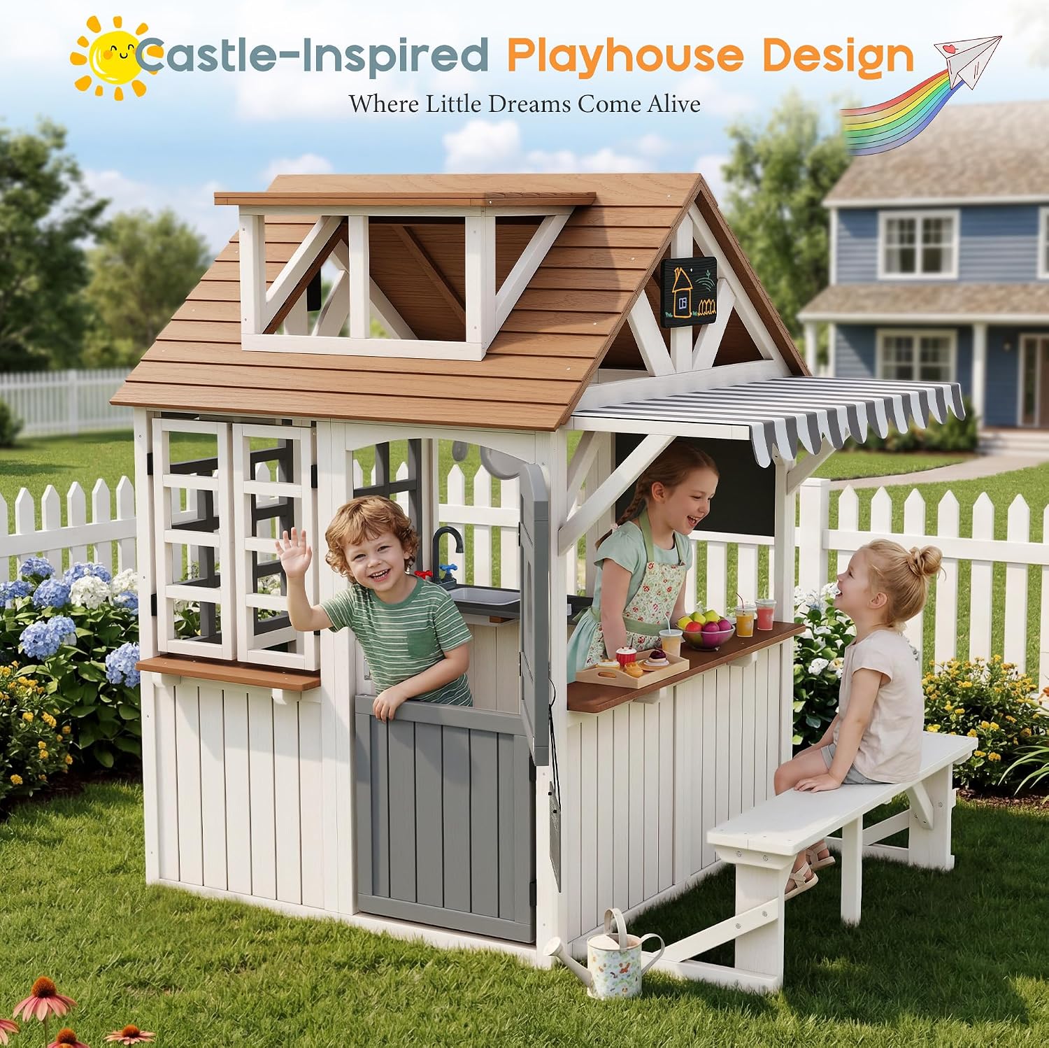 Durable Fir Wood Outdoor Kids  - Kids Outdoor Chalkboard avaliação e preço