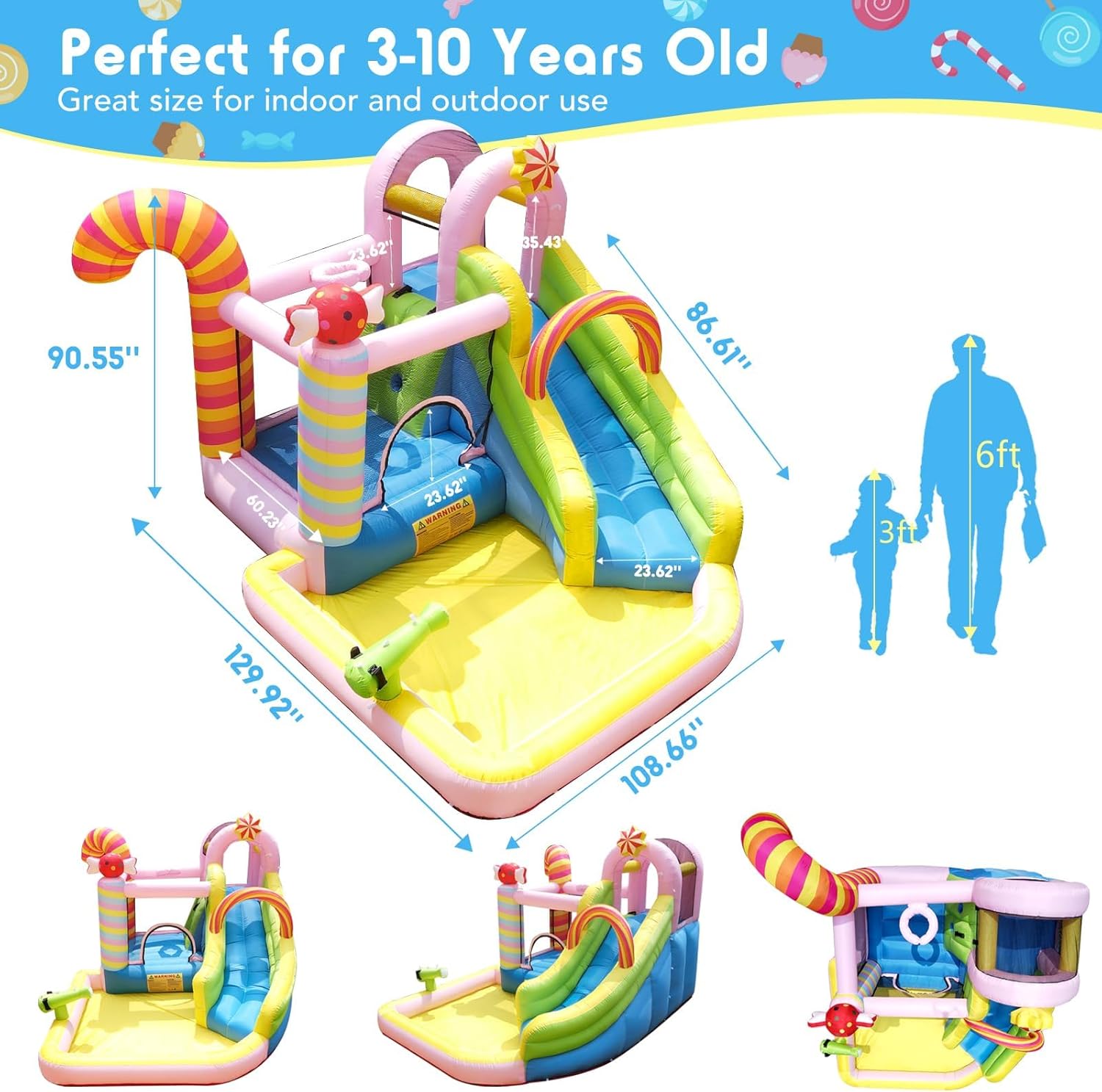 Kids Inflatable Water Slide Bo - Kids Outdoor Basketball avaliação e preço