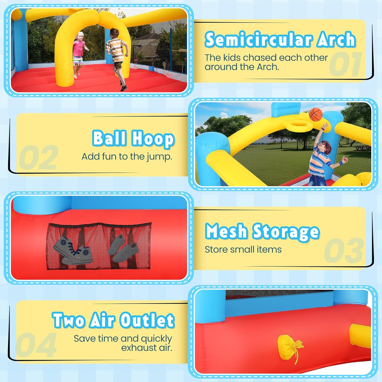 Inflatable Bouncy Castle with  - Kids Outdoor Basketball avaliação e preço