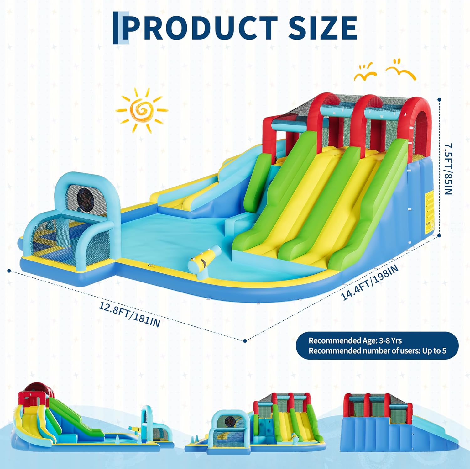 Inflatable Bounce House Oxford - Kids Outdoor House Accessories avaliação e preço