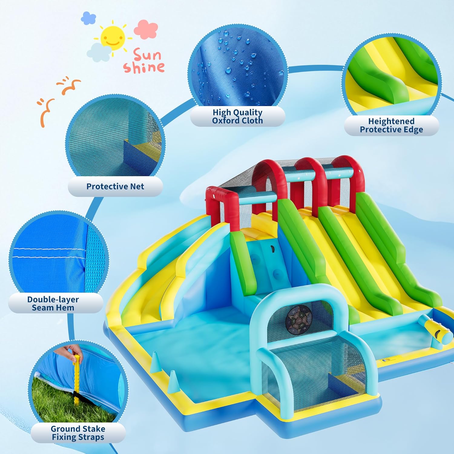 Inflatable Bounce House Oxford - Kids Outdoor House Accessories avaliação e preço
