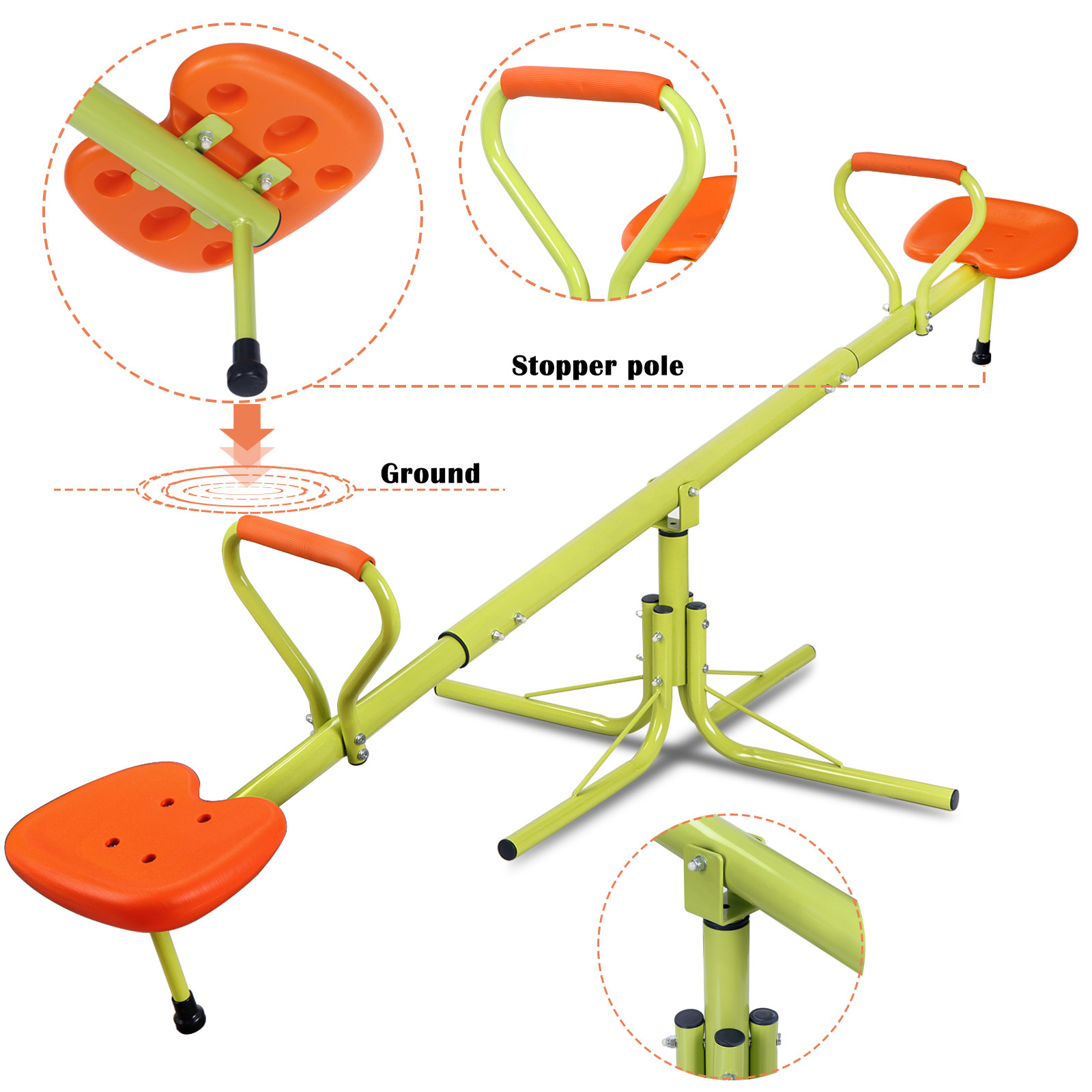 Rotation Outdoor Kids Seesaw 3 - Kids Outdoor Swing avaliação e preço