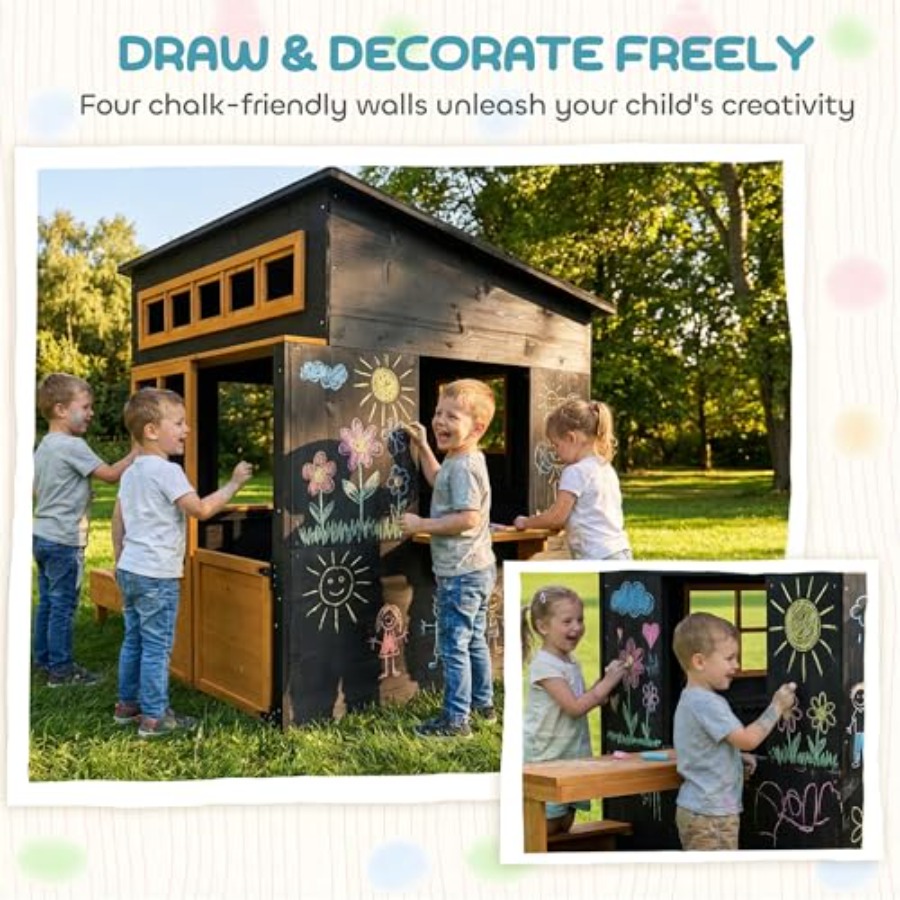 Outdoor playhouse for kids age - Kids Outdoor Chalkboard avaliação e preço
