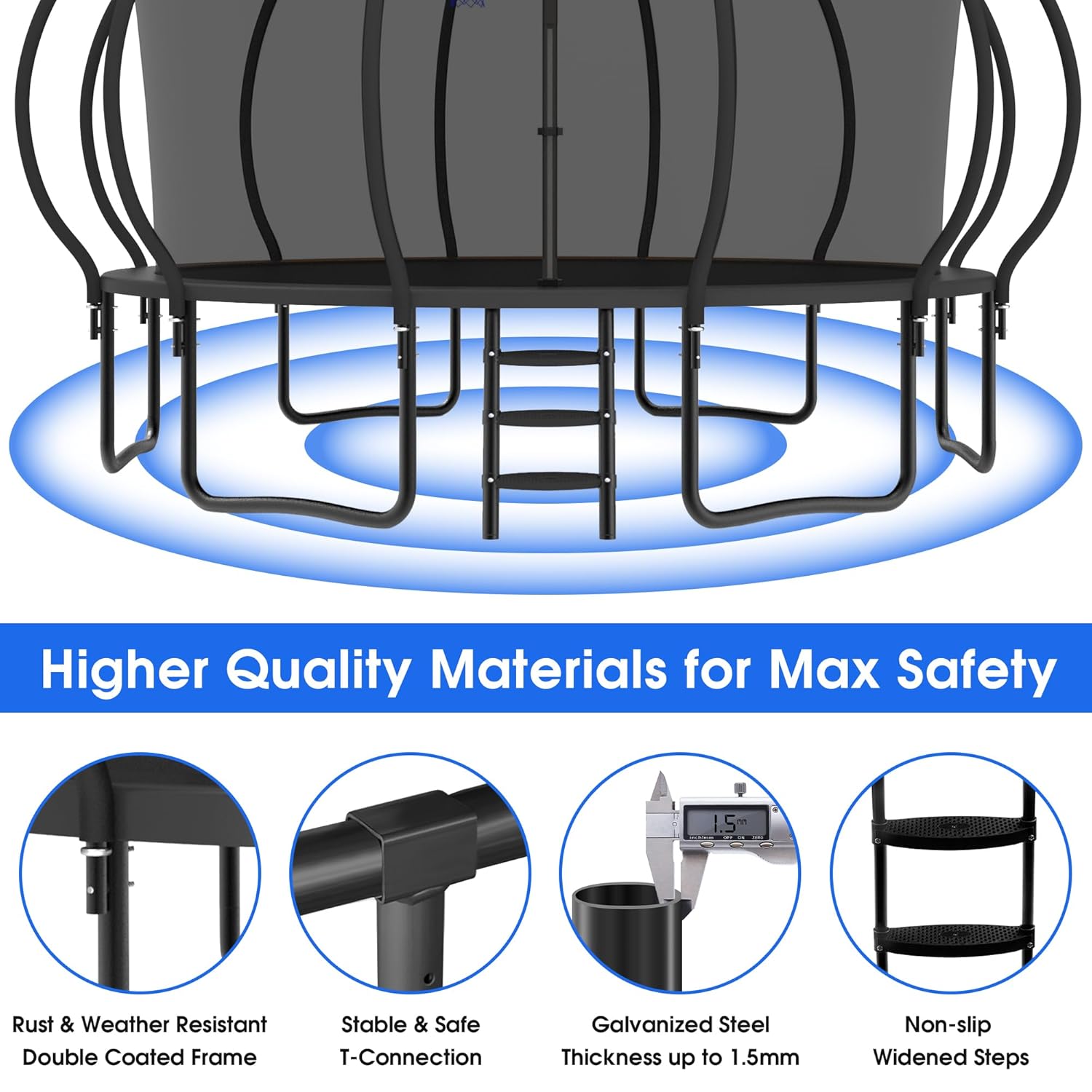 Large Outdoor Trampoline with  - Kids Outdoor Garden Set avaliação e preço