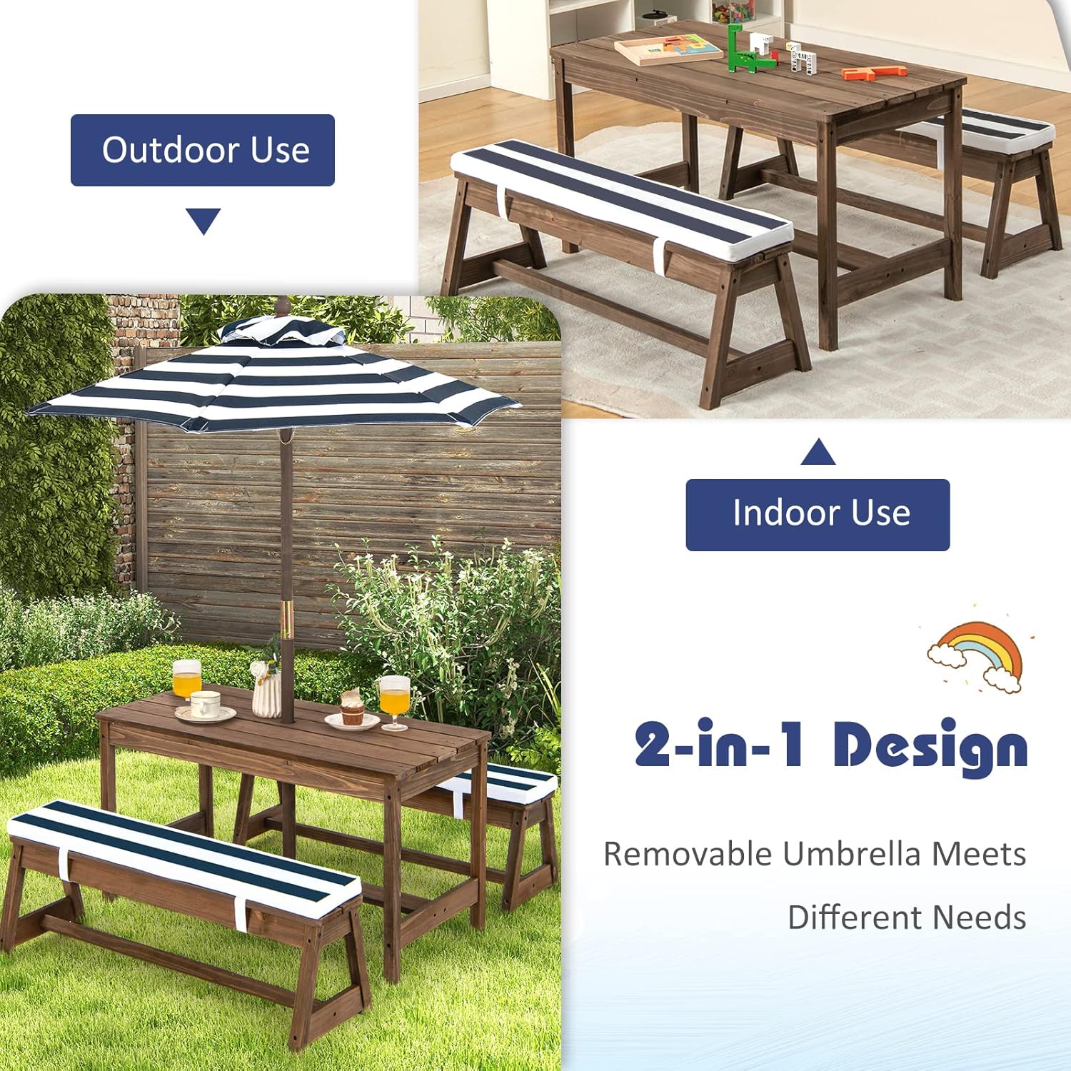 Height Adjustable Wooden Kids  - Kids Outdoor Garden Set avaliação e preço
