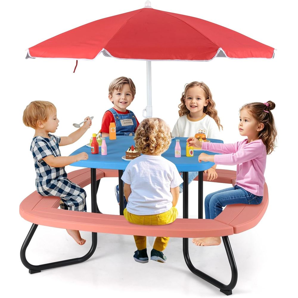 Kids Picnic Table, 8 Person To - Kids Outdoor Bench avaliação e preço