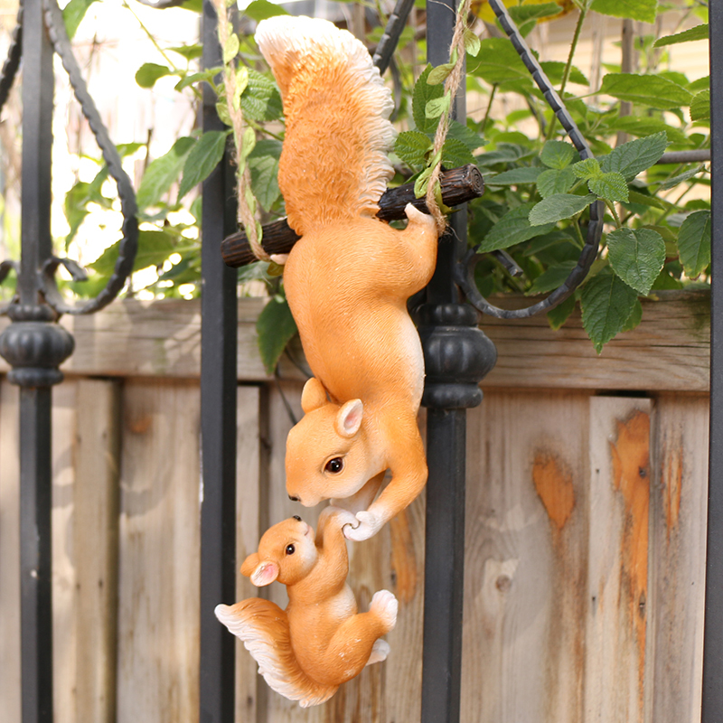 Mother Child Squirrel Resin Ha - Kids Outdoor Swing avaliação e preço
