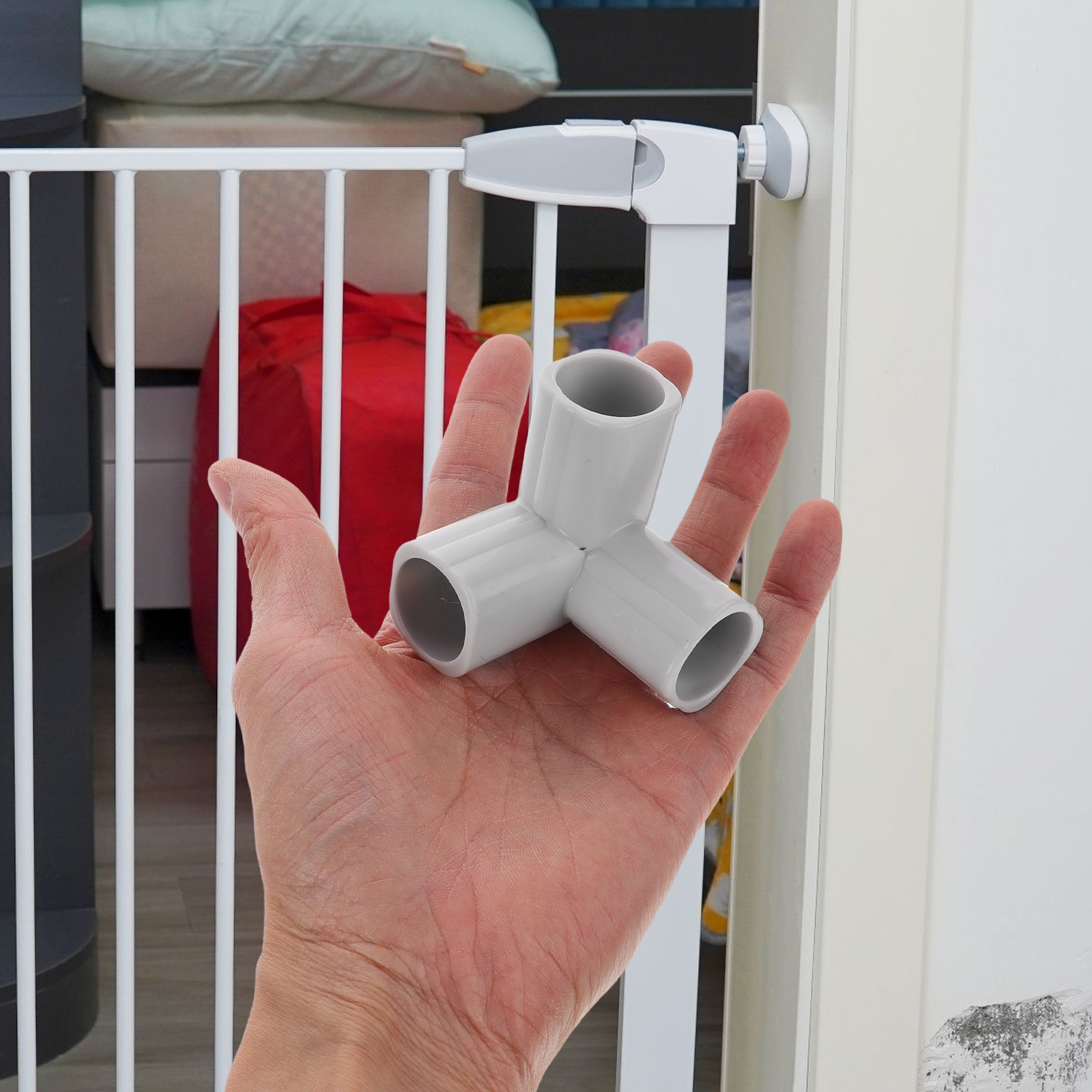 4pcs T-Shaped Steel Pipe Conne - Kids Outdoor Fence avaliação e preço