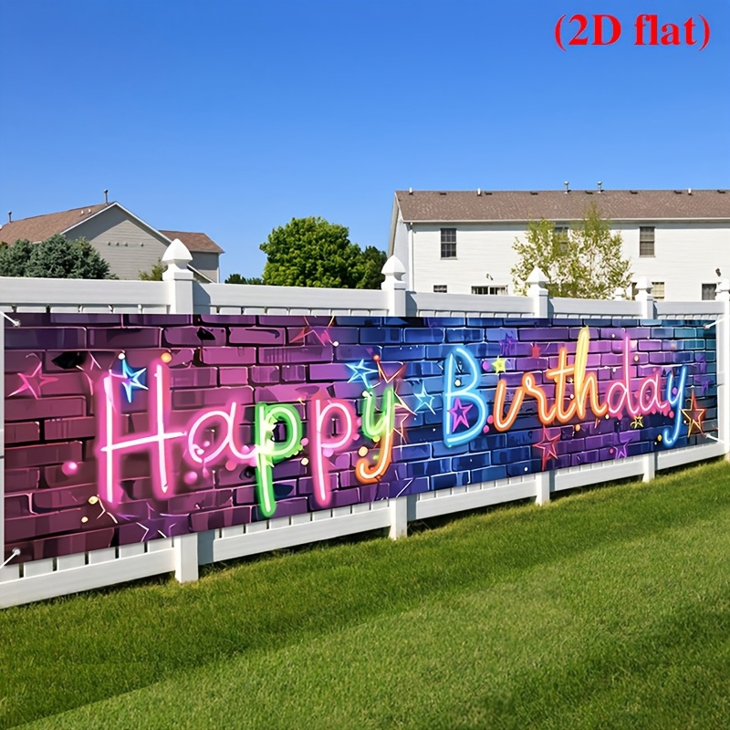 VIKAMA Neon Happy Birthday Ban - Kids Outdoor Fence avaliação e preço