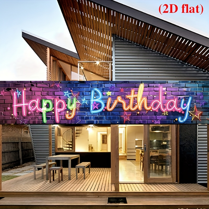 VIKAMA Neon Happy Birthday Ban - Kids Outdoor Fence avaliação e preço