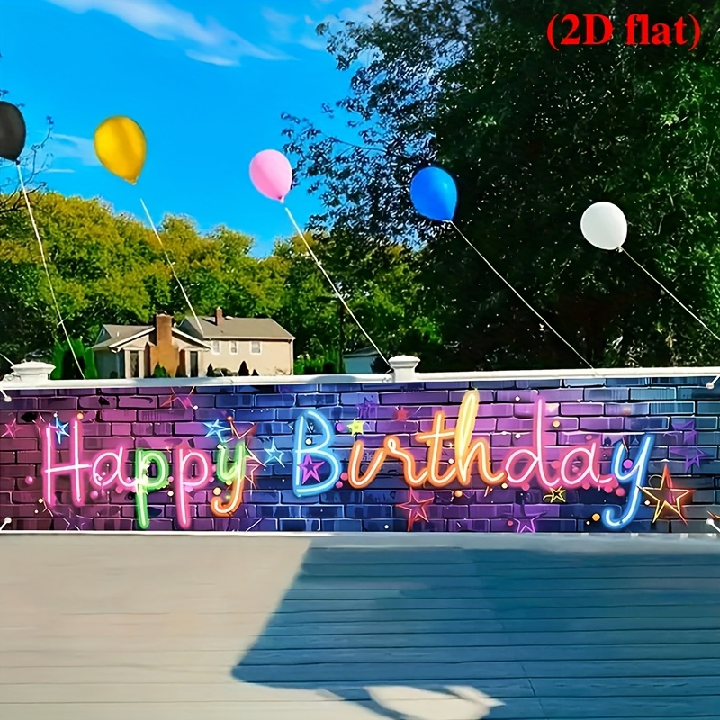 VIKAMA Neon Happy Birthday Ban - Kids Outdoor Fence avaliação e preço