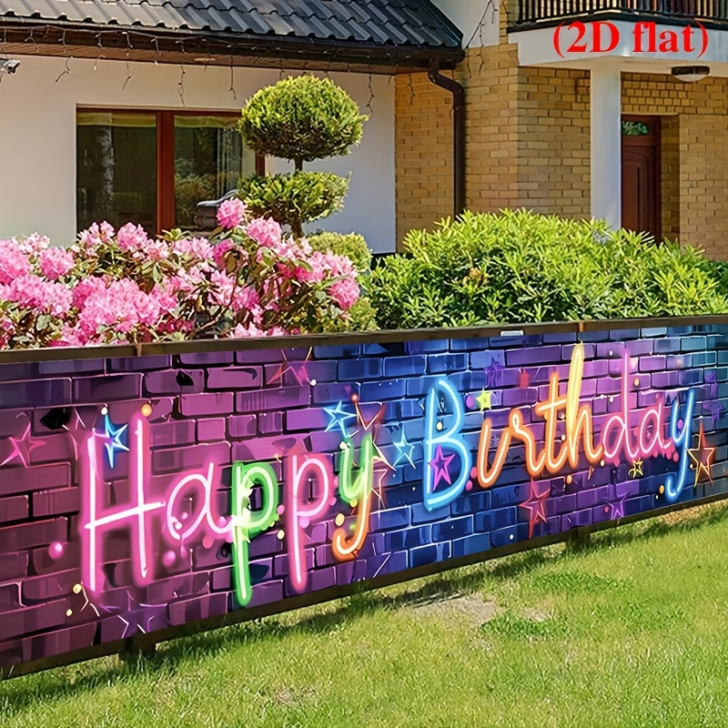 VIKAMA Neon Happy Birthday Ban - Kids Outdoor Fence avaliação e preço