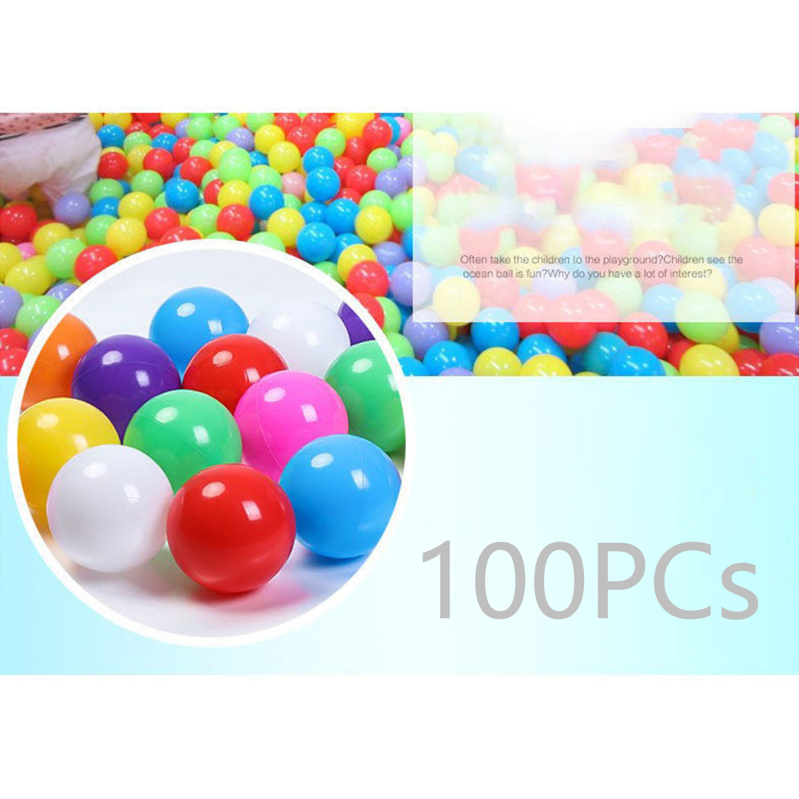 100PCS 55MM Baby Plastic Balls - Kids Outdoor House Accessories avaliação e preço
