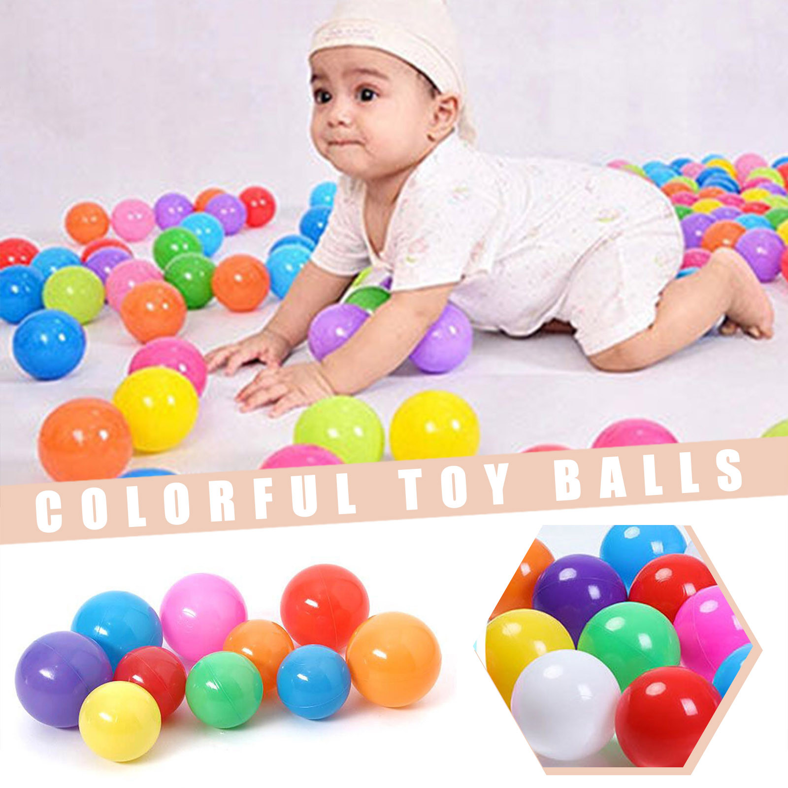 100PCS 55MM Baby Plastic Balls - Kids Outdoor House Accessories avaliação e preço