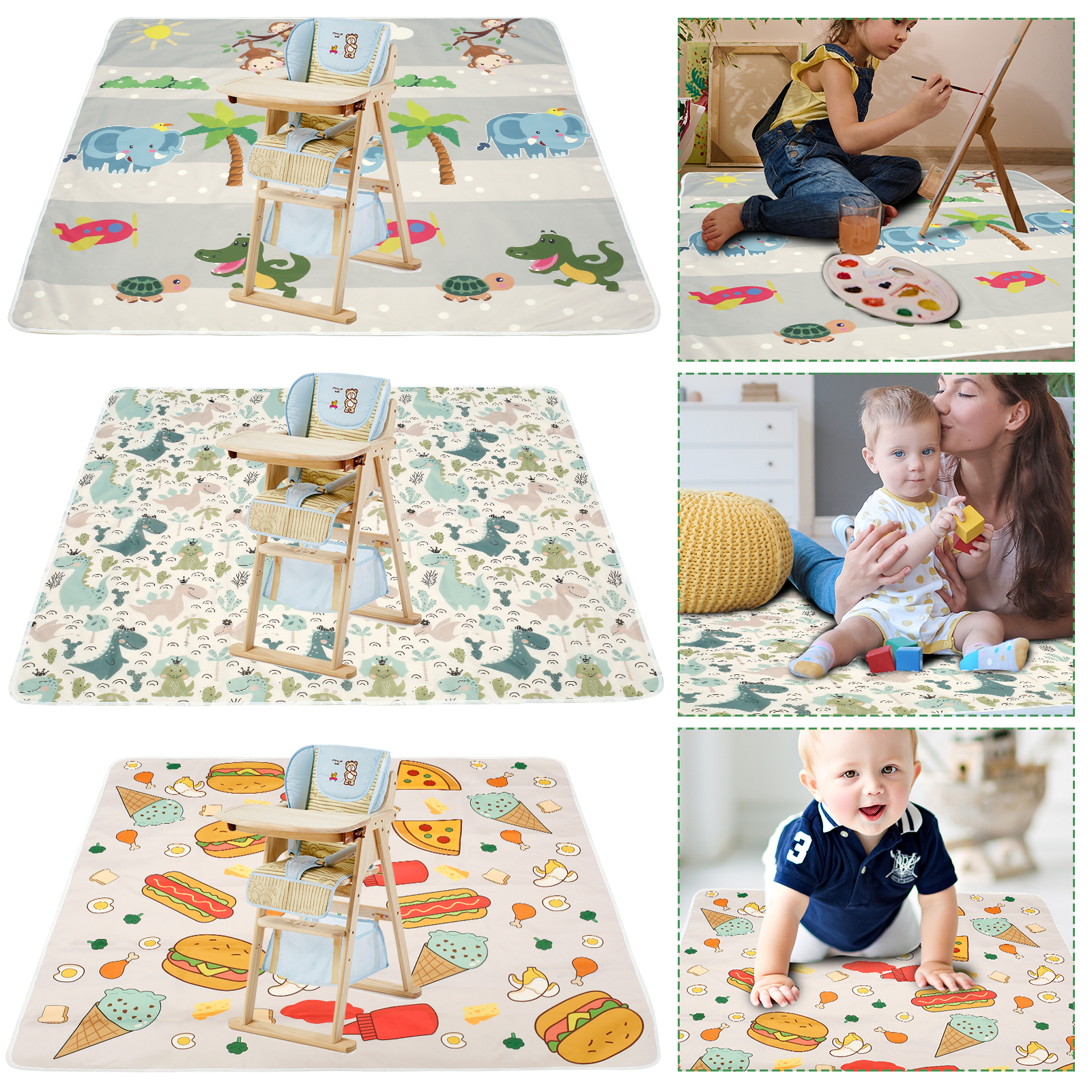 Baby Splat Mat for Under High  - Kids Outdoor Foldable Chair avaliação e preço