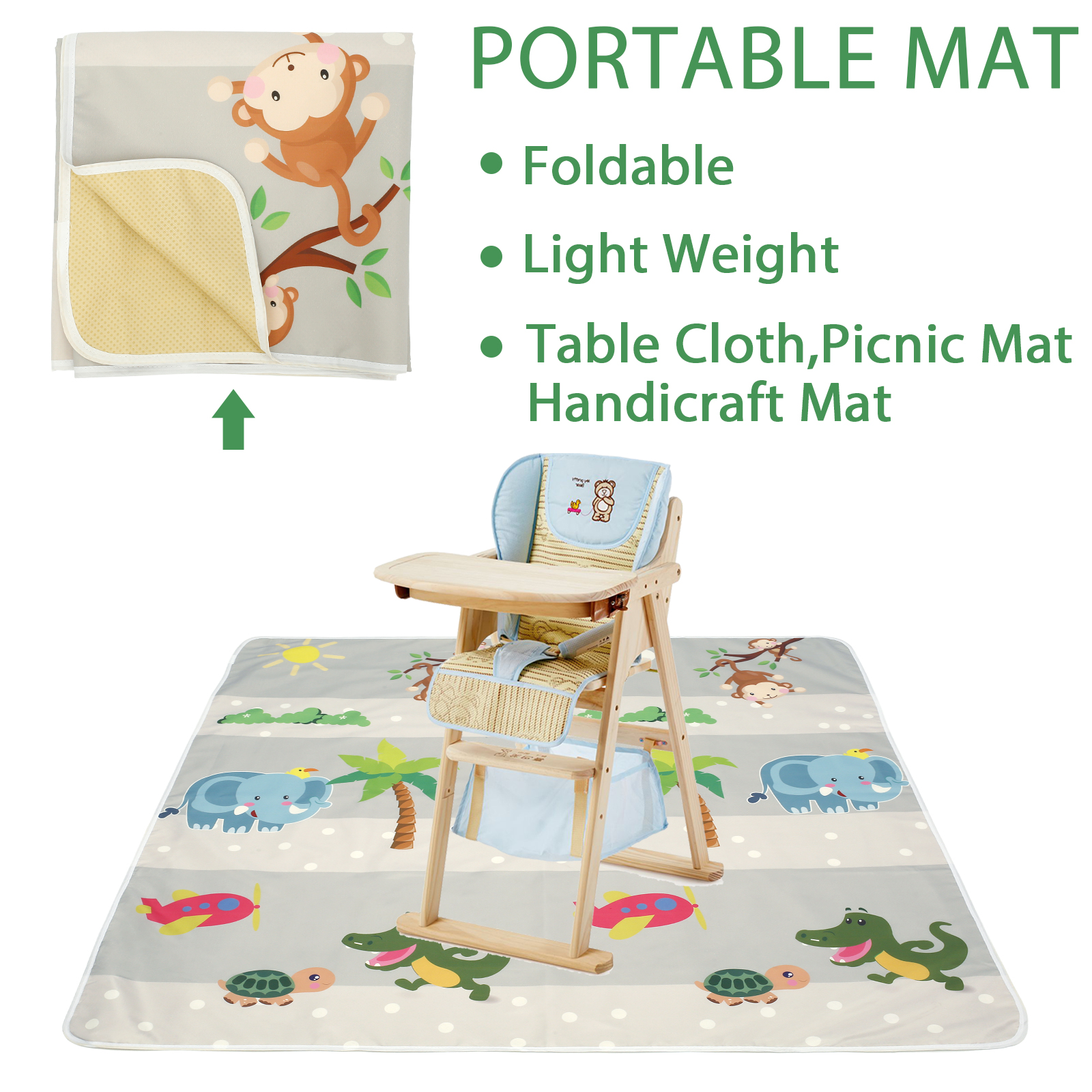 Baby Splat Mat for Under High  - Kids Outdoor Foldable Chair avaliação e preço