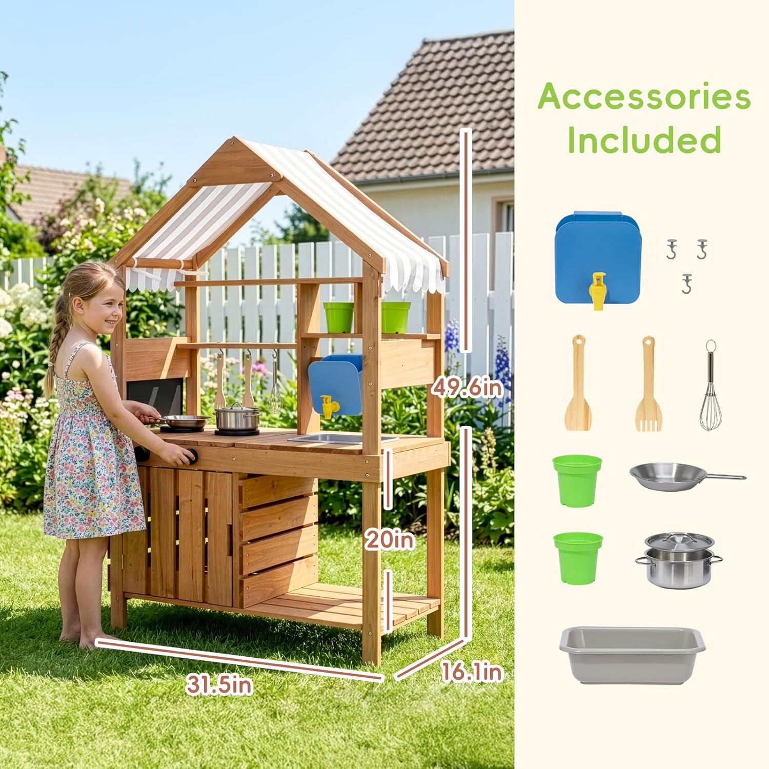 Mud Kitchen Outdoor Playset Ca - Kids Outdoor Chalkboard avaliação e preço