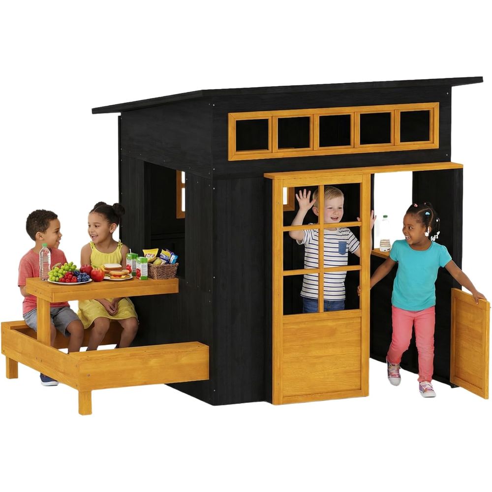Qaba Kids Outdoor Playhouse, i - Kids Outdoor Chalkboard avaliação e preço