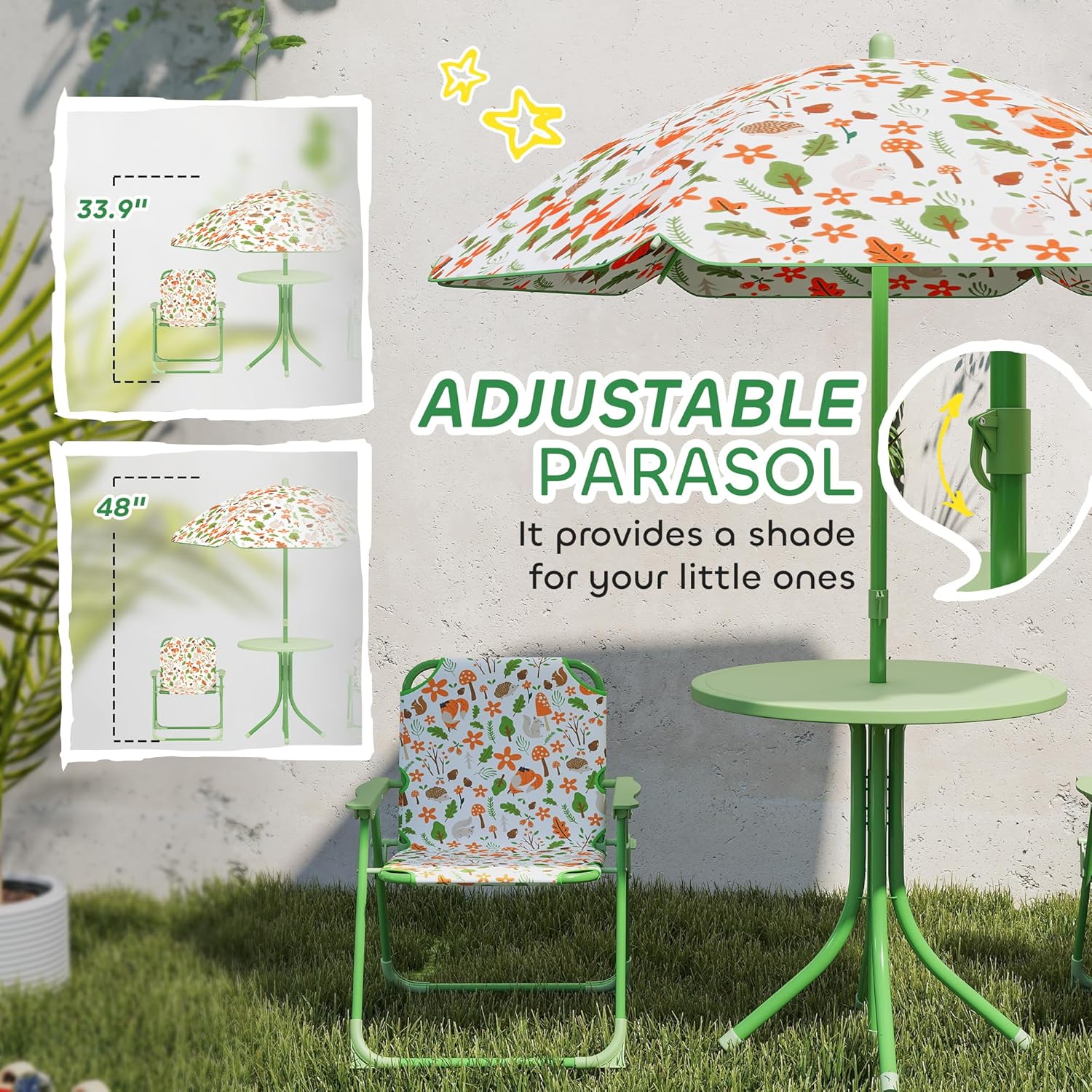 Kids Picnic Table Chair Set Fo - Kids Outdoor Foldable Chair avaliação e preço