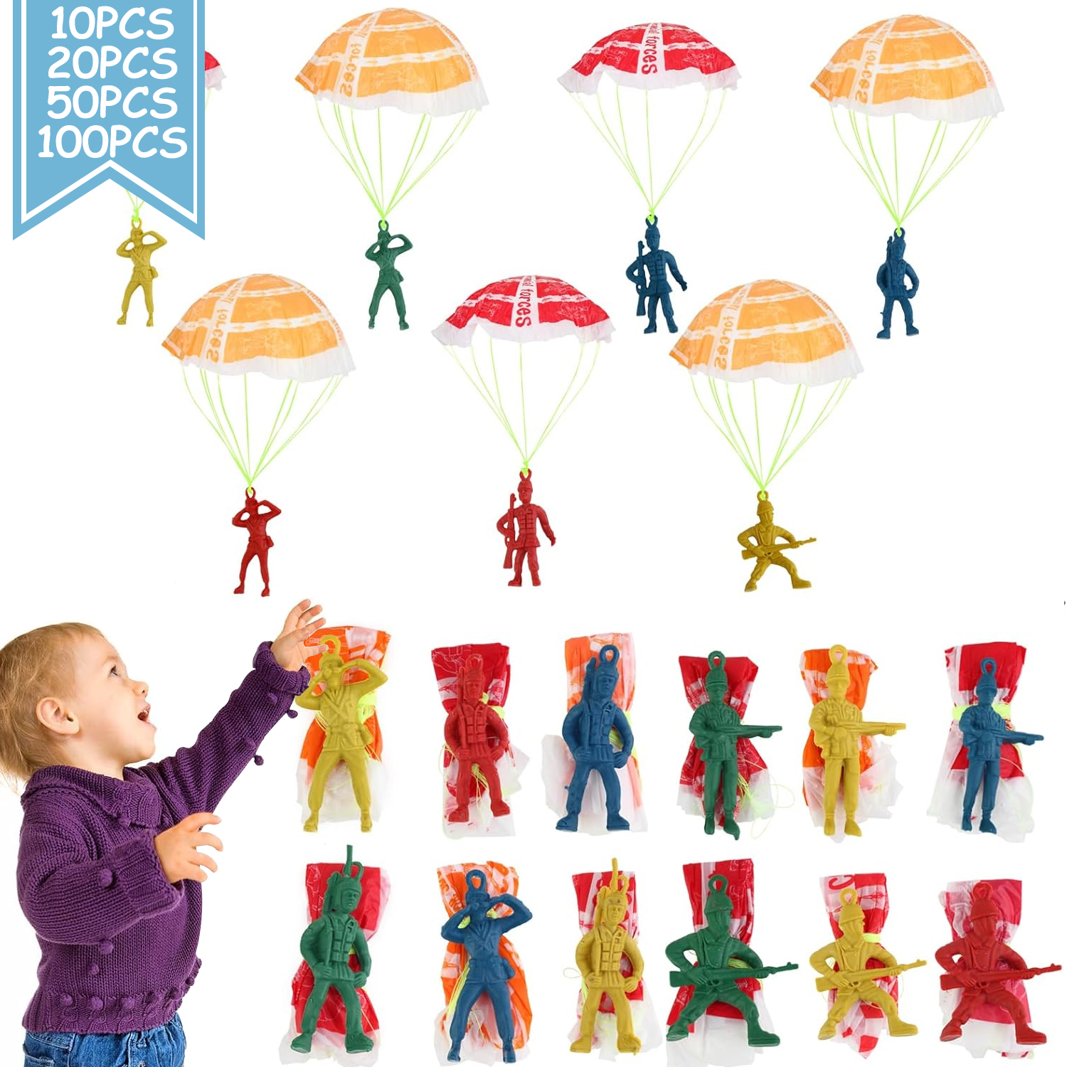 10/100pcs Parachute Toys for K - Kids Unique Outdoor Toys avaliação e preço