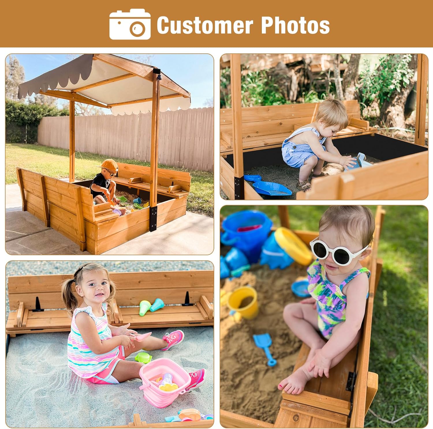 Kids Sandbox with Lid – Large  - Kids Outdoor Bench avaliação e preço