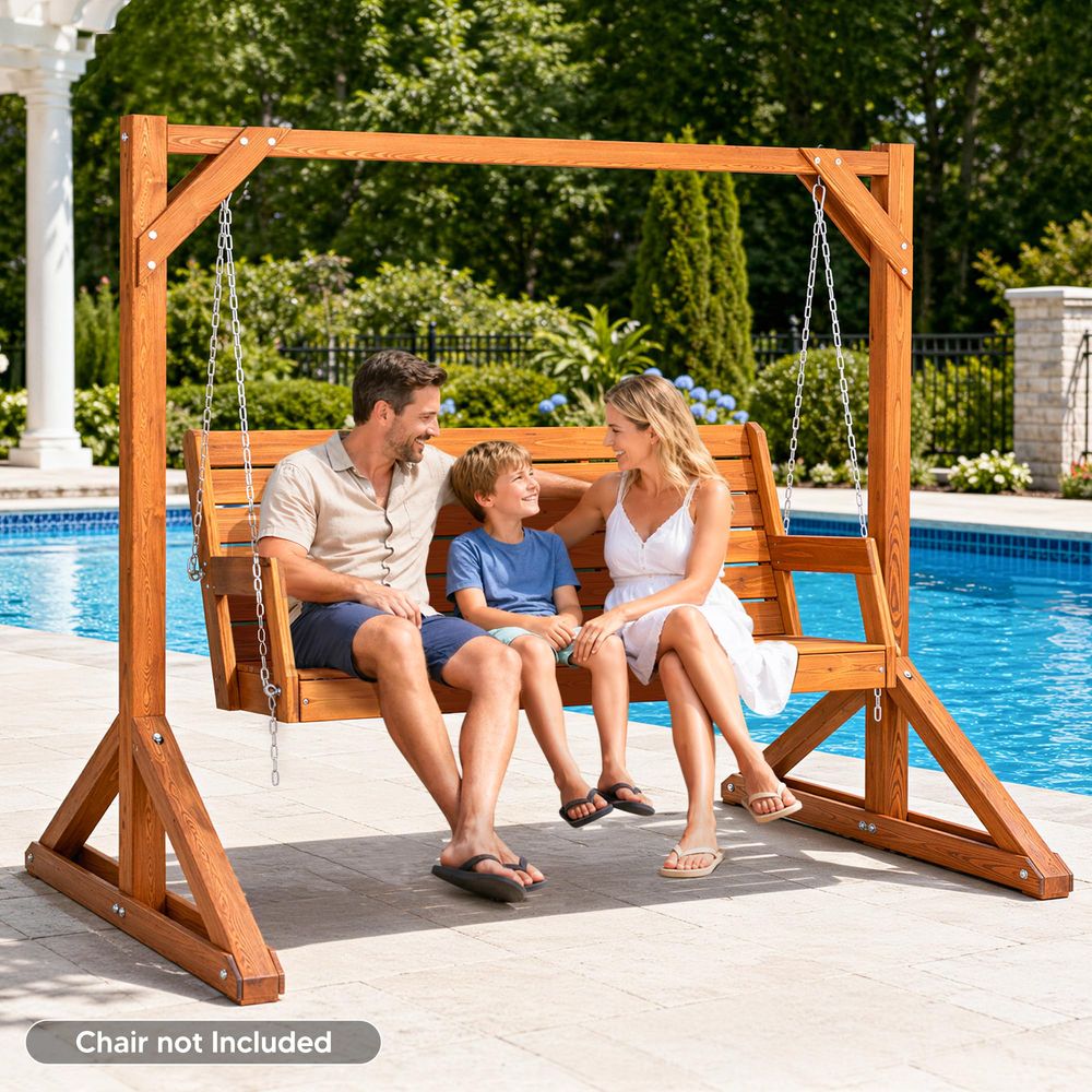 Heavy Duty Wooden Swing Frame  - Kids Outdoor Bench avaliação e preço