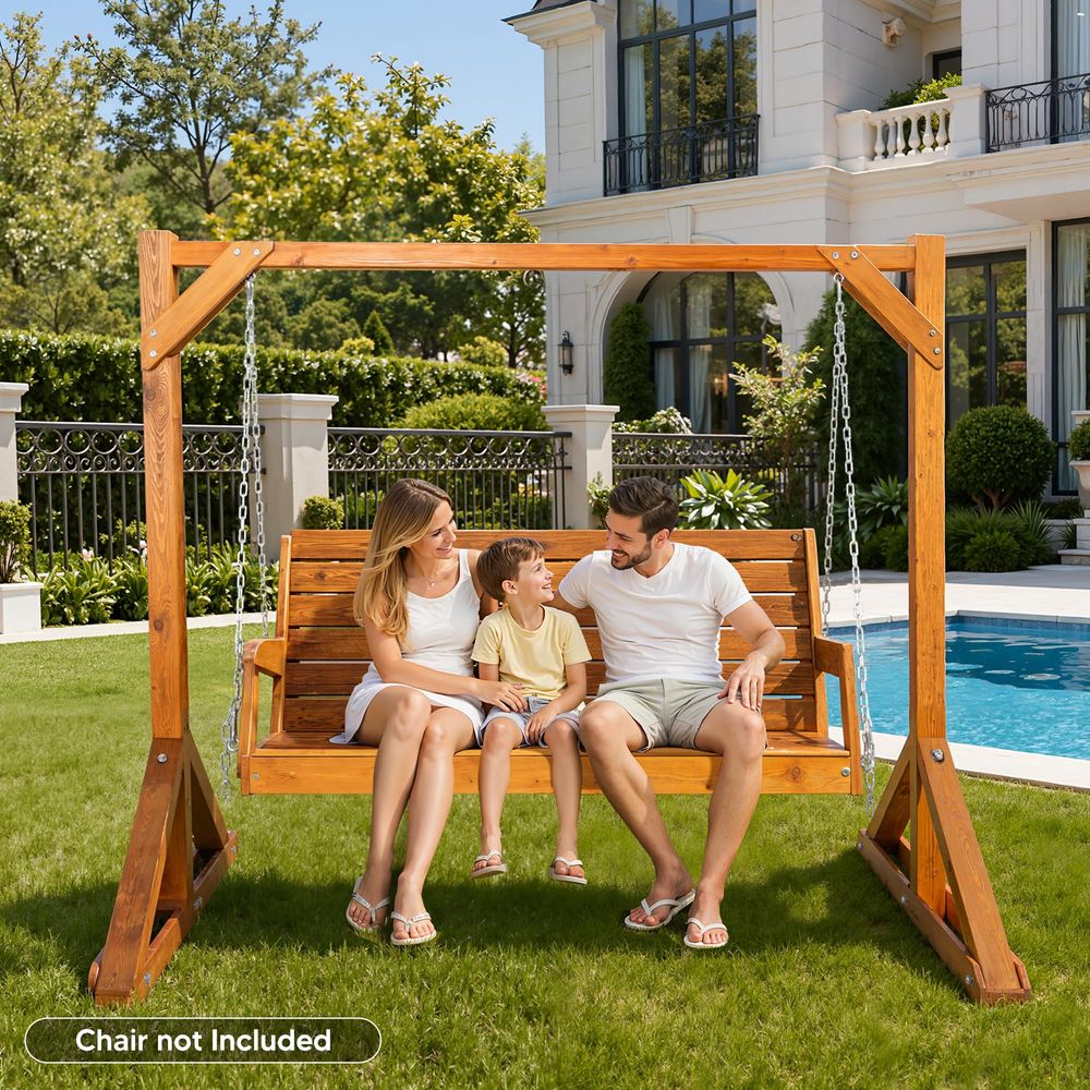 Heavy Duty Wooden Swing Frame  - Kids Outdoor Bench avaliação e preço