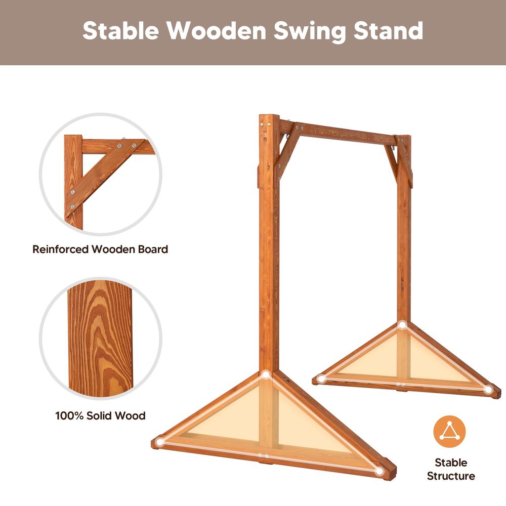 Heavy Duty Wooden Swing Frame  - Kids Outdoor Bench avaliação e preço