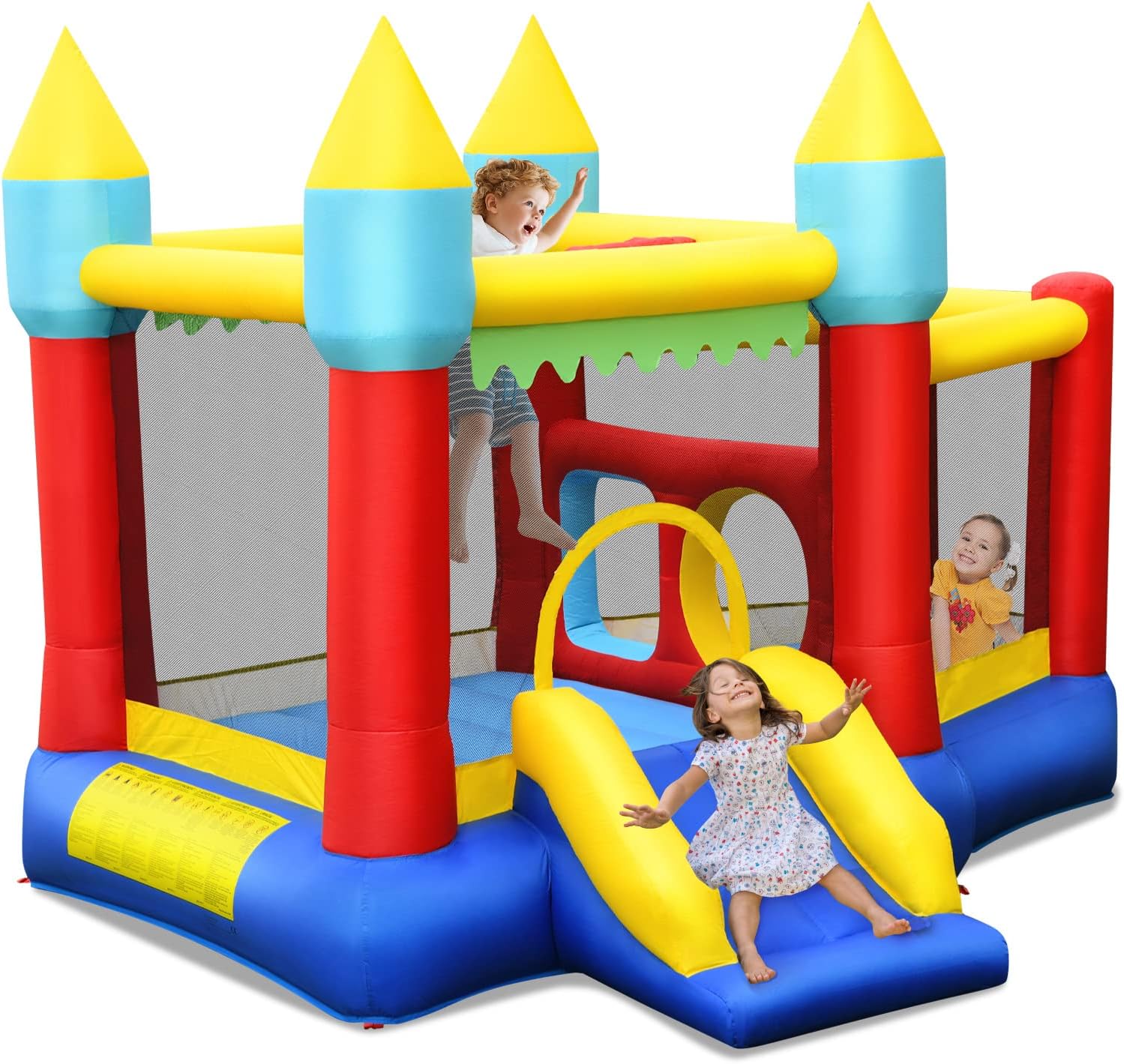 Inflatable Bounce Castle for K - Kids Outdoor Basketball avaliação e preço