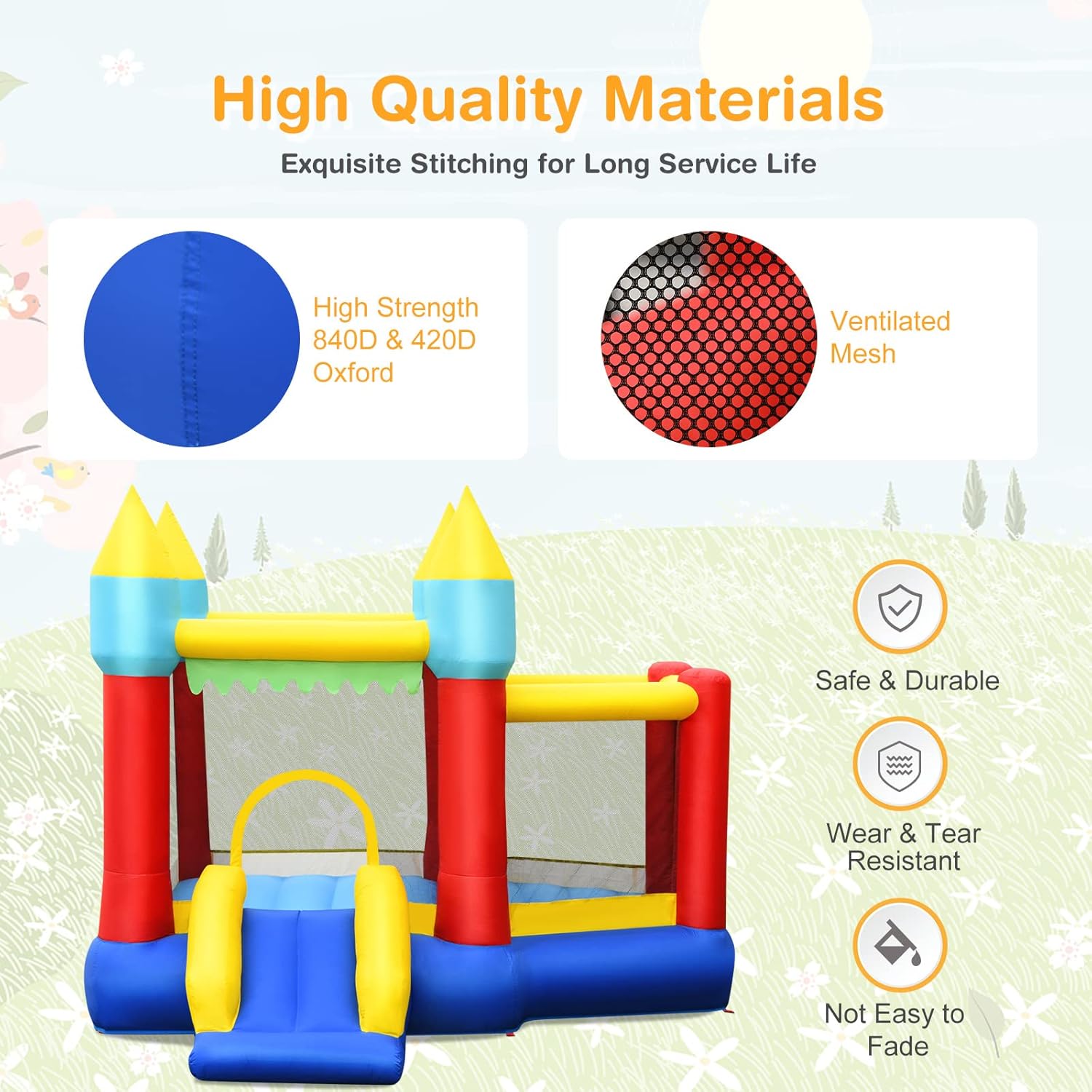 Inflatable Bounce Castle for K - Kids Outdoor Basketball avaliação e preço