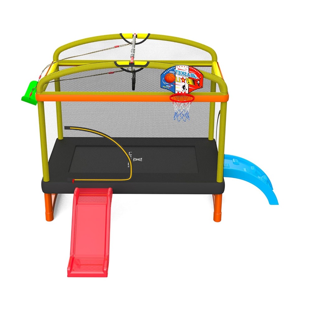 6.5Ft 7-in-1 Rectangle Trampol - Kids Outdoor Swing avaliação e preço